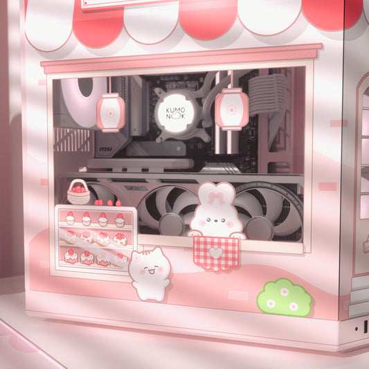 CUSTOM Strawberry Cake Shop PC Skin – Kawaii Claw Machine Decal