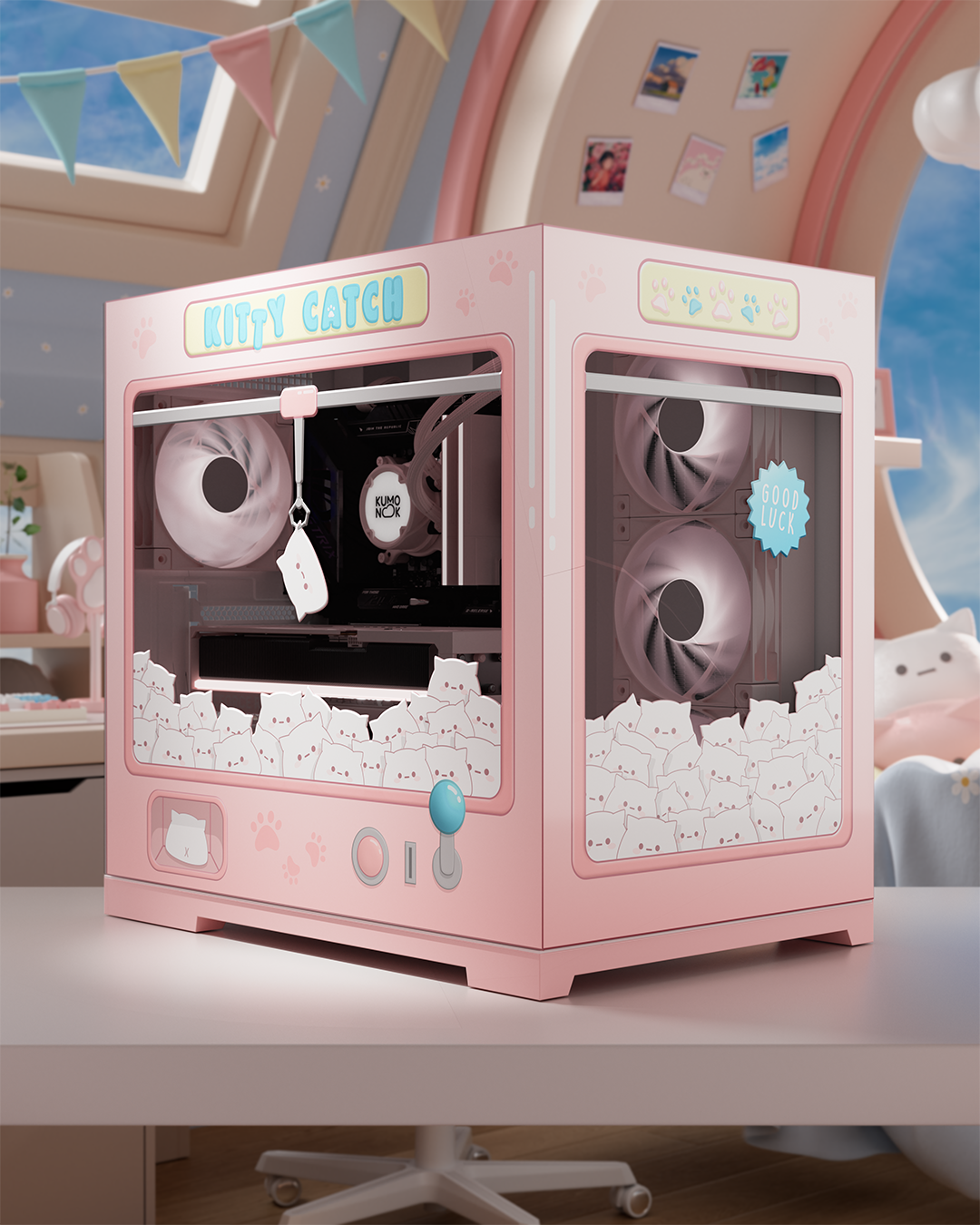 CUSTOM Kitty Catch Arcade PC Skin – Kawaii Claw Machine Decal