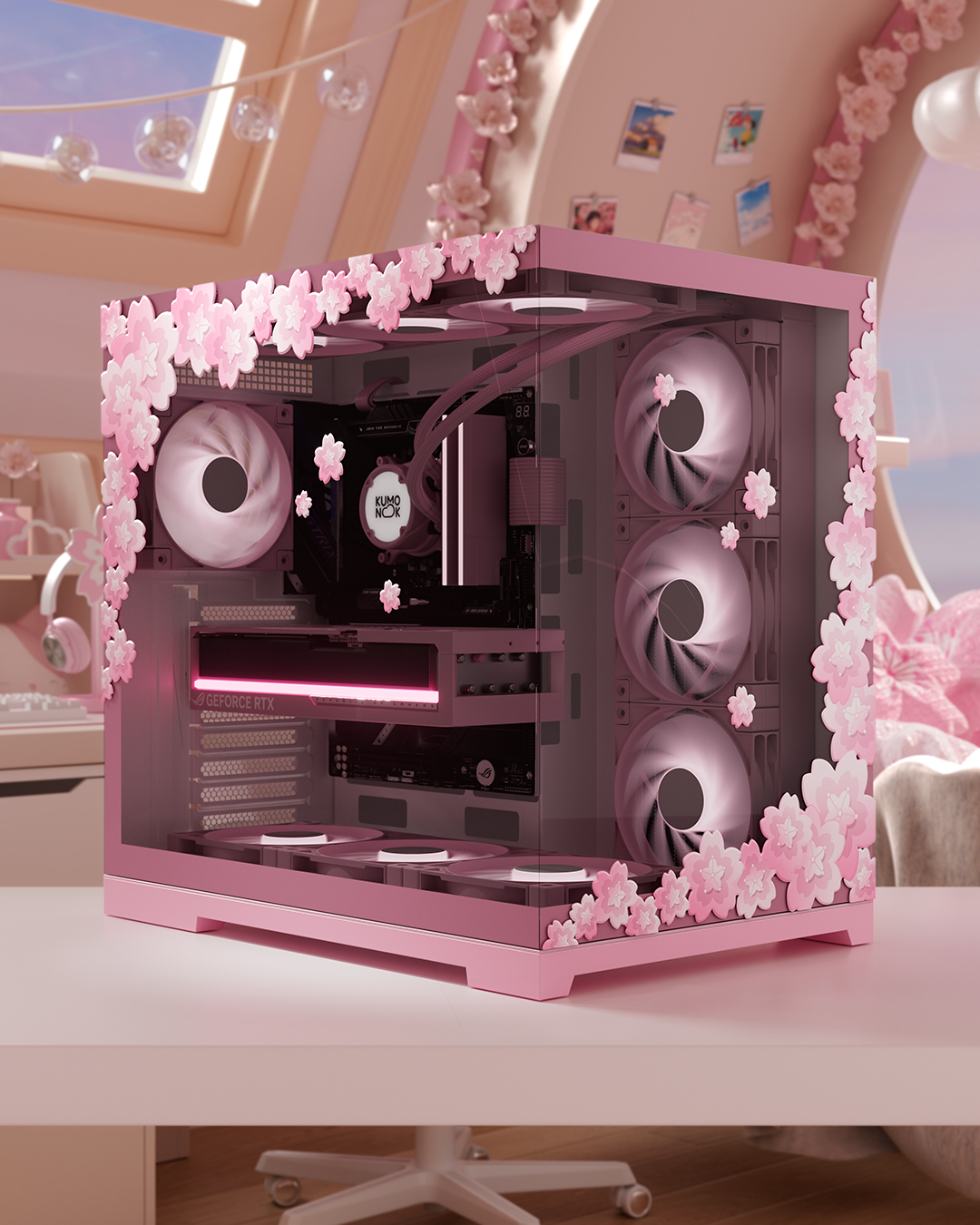 CUSTOM Sakura Gaming PC Skin – Cherry Blossom Custom Decal